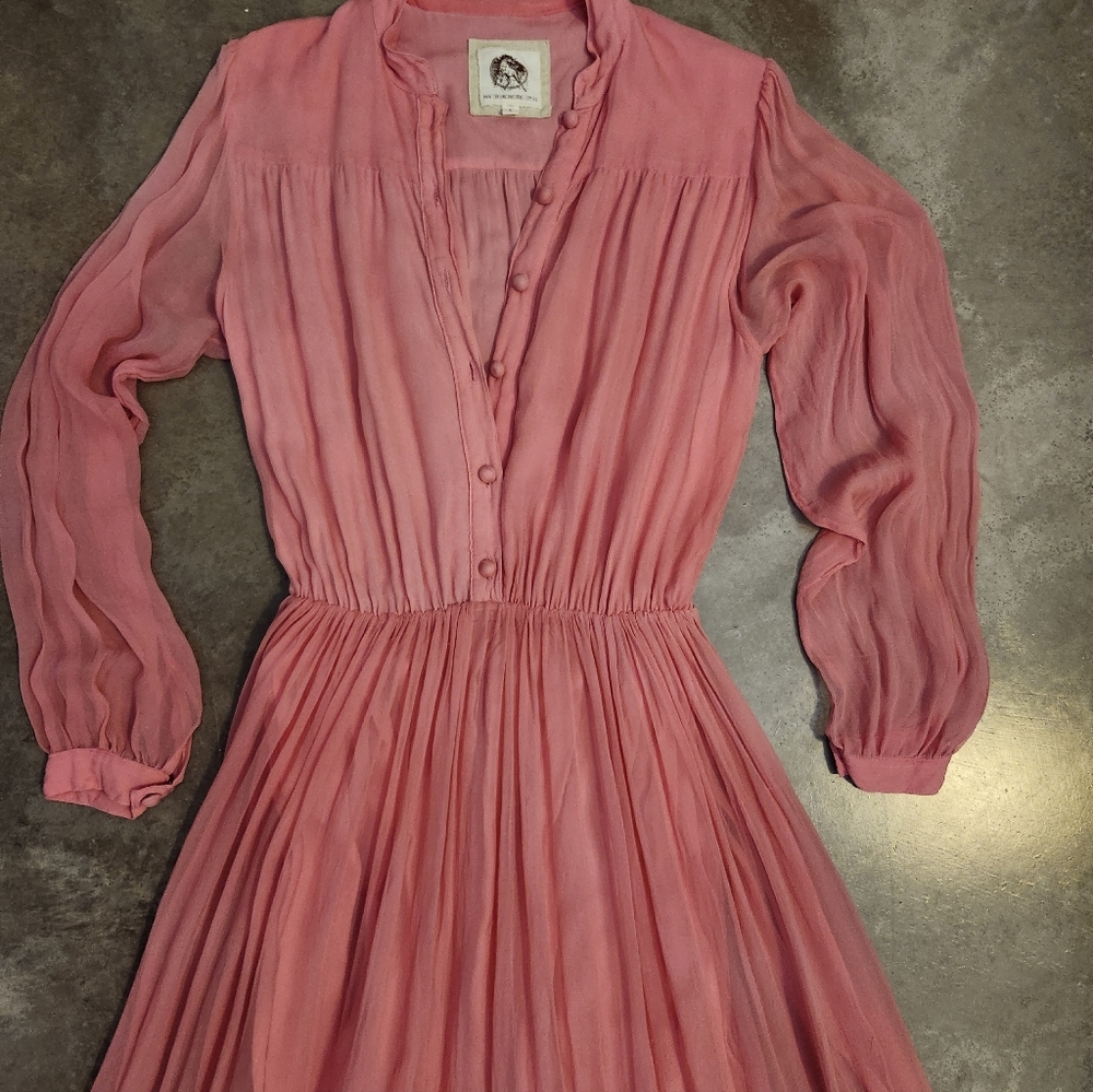 Chasing Unicorns Ombre Dreams Silk Maxi Dress Rose Pink & Red - Picture 5 of 8